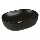 Oltens Hamnes Thin umywalka 49,5x35,5 cm nablatowa owalna czarny mat 40319300