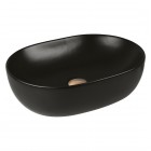 Oltens Hamnes Thin umywalka 49,5x35,5 cm nablatowa owalna czarny mat 40319300