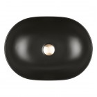 Oltens Hamnes Thin umywalka 49,5x35,5 cm nablatowa owalna czarny mat 40319300