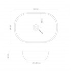 Oltens Hamnes Thin umywalka 60,5x41,5 cm nablatowa owalna czarny mat 40320300