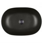 Oltens Hamnes Thin umywalka 60,5x41,5 cm nablatowa owalna czarny mat 40320300