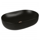 Oltens Hamnes Thin umywalka 60,5x41,5 cm nablatowa owalna czarny mat 40320300
