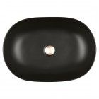 Oltens Hamnes Thin umywalka 60,5x41,5 cm nablatowa owalna czarny mat 40320300