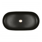 Oltens Hamnes Thin umywalka 80x40 cm nablatowa owalna czarny mat 40321300