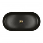 Oltens Hamnes Thin umywalka 80x40 cm nablatowa owalna czarny mat 40321300