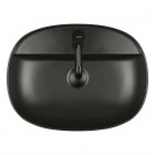 Oltens Hamnes Thin umywalka 51x39 cm nablatowa owalna czarny mat 41313300