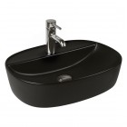 Oltens Hamnes Thin umywalka 51x39 cm nablatowa owalna czarny mat 41313300