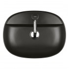 Oltens Hamnes Thin umywalka 51x39 cm nablatowa owalna czarny mat 41313300