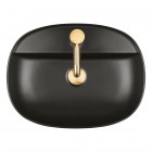 Oltens Hamnes Thin umywalka 51x39 cm nablatowa owalna czarny mat 41313300