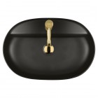 Oltens Hamnes Thin umywalka 62x42 cm nablatowa owalna czarny mat 41314300