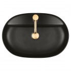 Oltens Hamnes Thin umywalka 62x42 cm nablatowa owalna czarny mat 41314300