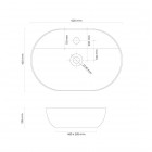 Oltens Hamnes Thin umywalka 62x42 cm nablatowa owalna czarny mat 41314300