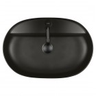 Oltens Hamnes Thin umywalka 62x42 cm nablatowa owalna czarny mat 41314300