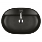 Oltens Hamnes Thin umywalka 62x42 cm nablatowa owalna czarny mat 41314300