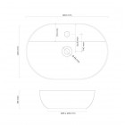 Oltens Hamnes Thin umywalka 80x40 cm nablatowa owalna czarny mat 41315300
