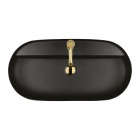 Oltens Hamnes Thin umywalka 80x40 cm nablatowa owalna czarny mat 41315300