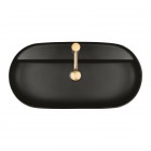 Oltens Hamnes Thin umywalka 80x40 cm nablatowa owalna czarny mat 41315300
