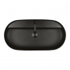 Oltens Hamnes Thin umywalka 80x40 cm nablatowa owalna czarny mat 41315300