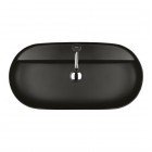 Oltens Hamnes Thin umywalka 80x40 cm nablatowa owalna czarny mat 41315300