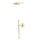 Oltens Molle kompletny zestaw prysznicowy podtynkowy deszczownica 30 cm złoty połysk 36600800