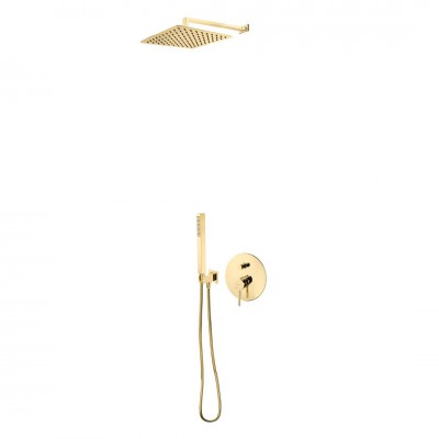 Oltens Molle kompletny zestaw prysznicowy podtynkowy deszczownica 30 cm złoty połysk 36603800