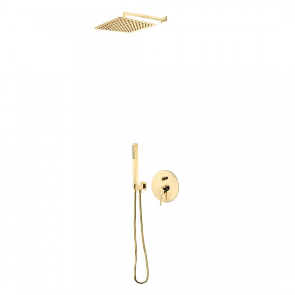 Oltens Molle kompletny zestaw prysznicowy podtynkowy deszczownica 30 cm złoty połysk 36603800