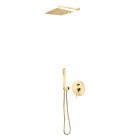 Oltens Molle kompletny zestaw prysznicowy podtynkowy deszczownica 30 cm złoty połysk 36603800