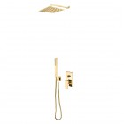 Oltens Gota kompletny zestaw prysznicowy podtynkowy deszczownica 30 cm złoty połysk 36604800