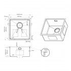 Oltens Stalvask zlewozmywak stalowy 1-komorowy 44x44 cm czarny 71100300