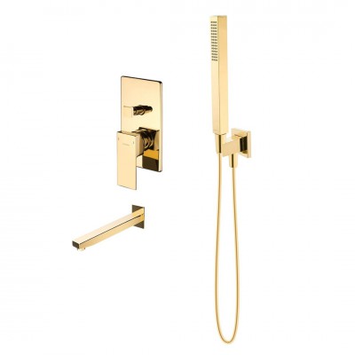 Oltens Gota zestaw wannowo-prysznicowy podtynkowy złoty połysk 36605800