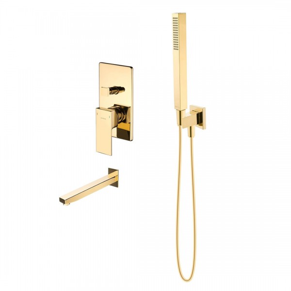 Oltens Gota zestaw wannowo-prysznicowy podtynkowy złoty połysk 36605800