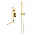 Oltens Gota zestaw wannowo-prysznicowy podtynkowy złoty połysk 36605800