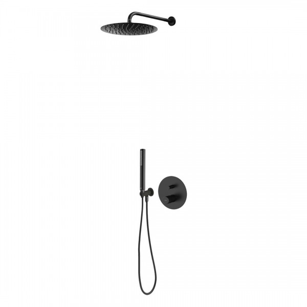 Oltens Hamnes zestaw prysznicowy podtynkowy deszczownica 30 cm czarny mat 36607300