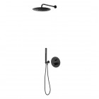 Oltens Hamnes zestaw prysznicowy podtynkowy deszczownica 30 cm czarny mat 36607300