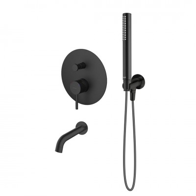 Oltens Molle zestaw wannowo-prysznicowy podtynkowy czarny mat 36602300