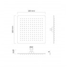 Oltens Atran (S) deszczownica 22x22 cm kwadratowa chrom 37005100
