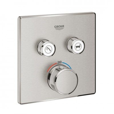 Grohe Grohtherm SmartControl bateria wannowo-prysznicowa podtynkowa termostatyczna stal 29124DC0