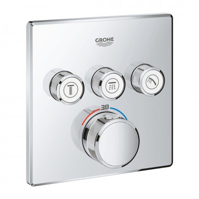 Grohe Grohtherm SmartControl bateria wannowo-prysznicowa podtynkowa termostatyczna 3 wyjścia chrom 29126000