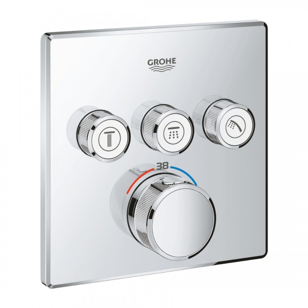 Grohe Grohtherm SmartControl bateria wannowo-prysznicowa podtynkowa termostatyczna 3 wyjścia chrom 29126000