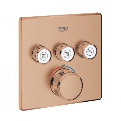 Grohe Grohtherm SmartControl bateria wannowo-prysznicowa podtynkowa termostatyczna 3 wyjścia brushed warm sunset 29126DL0