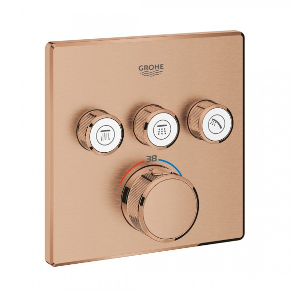 Grohe Grohtherm SmartControl bateria wannowo-prysznicowa podtynkowa termostatyczna 3 wyjścia brushed warm sunset 29126DL0