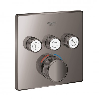 Grohe Grohtherm SmartControl bateria wannowo-prysznicowa podtynkowa termostatyczna 3 wyjścia hard graphite 29126A00