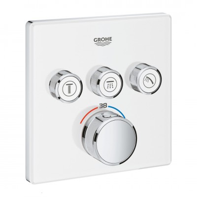 Grohe Grohtherm SmartControl bateria wannowo-prysznicowa podtynkowa termostatyczna 3 wyjścia biały/chrom 29157LS0