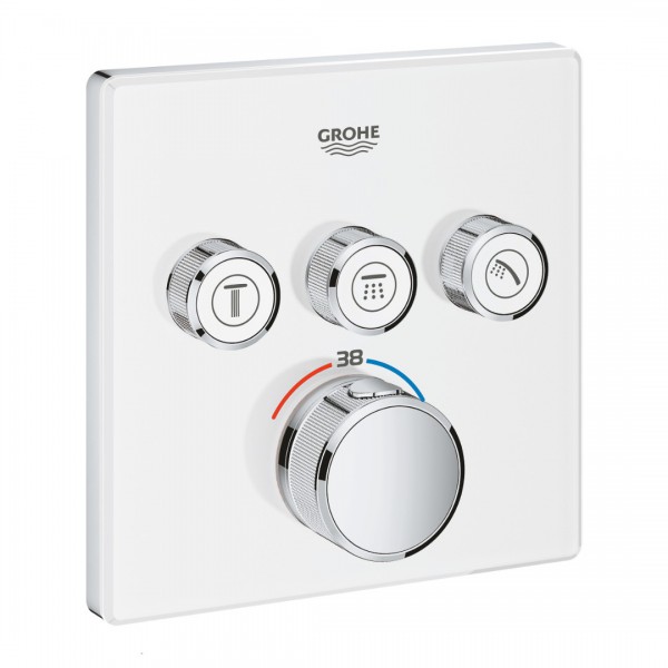 Grohe Grohtherm SmartControl bateria wannowo-prysznicowa podtynkowa termostatyczna 3 wyjścia biały/chrom 29157LS0