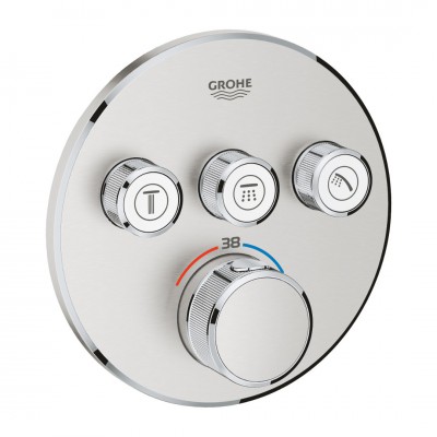 Grohe Grohtherm SmartControl bateria wannowo-prysznicowa podtynkowa termostatyczna 3 wyjścia stal 29121DC0