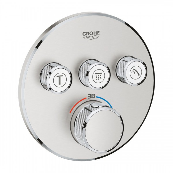 Grohe Grohtherm SmartControl bateria wannowo-prysznicowa podtynkowa termostatyczna 3 wyjścia stal 29121DC0