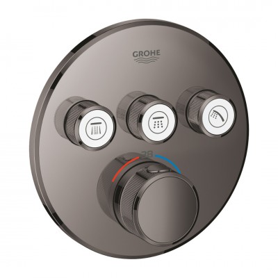 Grohe Grohtherm SmartControl bateria wannowo-prysznicowa podtynkowa termostatyczna 3 wyjścia hard graphite 29121A00