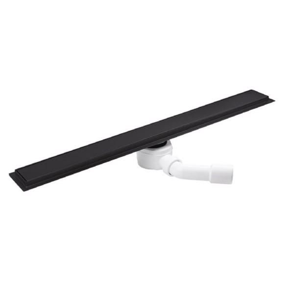 Oltens Langan odpływ liniowy 60 cm odwracalny czarny mat 30005300
