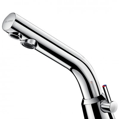 Delabie Binoptic bateria elektroniczna umywalkowa z regulatorem temperatury zasilanie 230/12 V chrom 378MCH