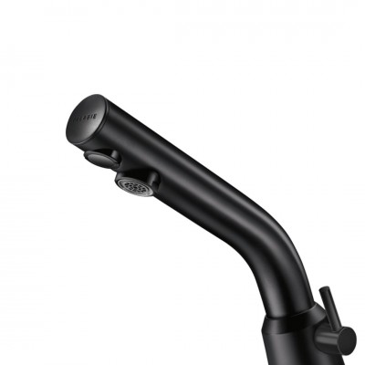 Delabie Binoptic mix bateria elektroniczna umywalkowa z regulatorem temperatury zasilanie 230/12 V czarny mat 378MCHB